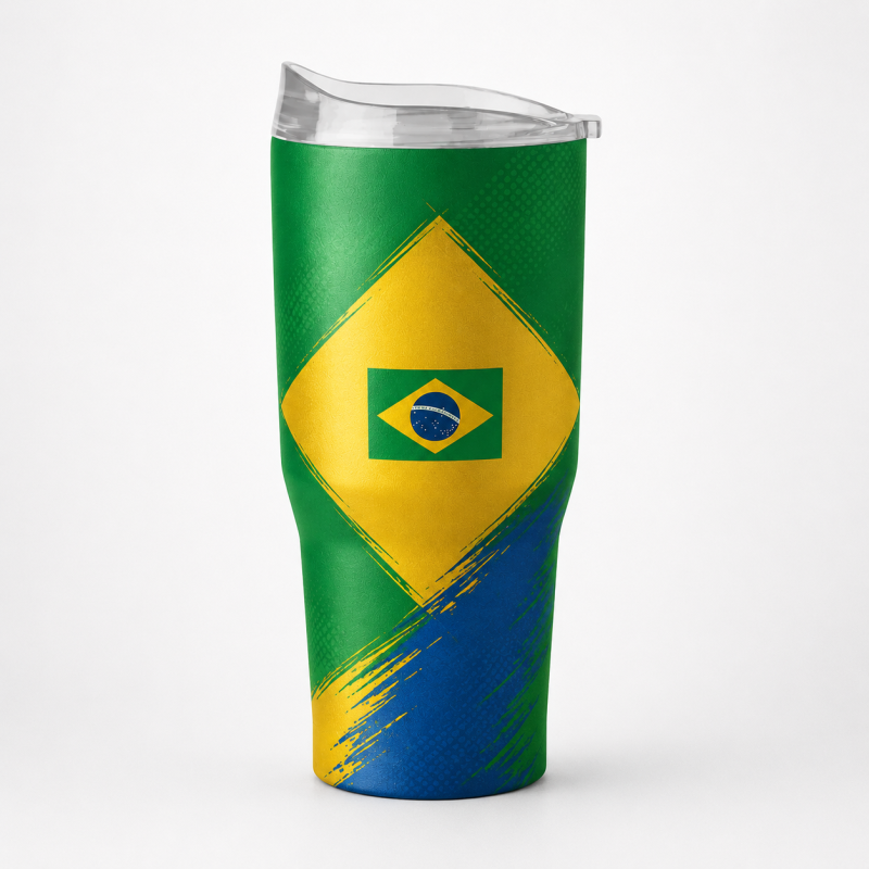 Brazil National Team Logo Brands 30oz Travel Mug Tumbler